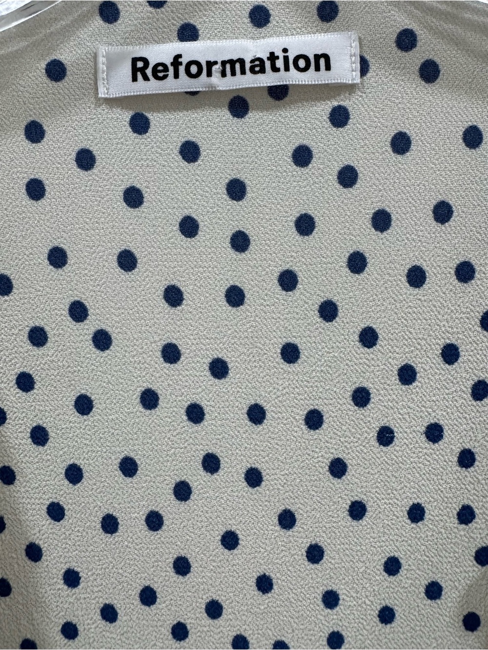 Reformation Ivory Polka Dot Wrap Midi Dress - Picture 5 of 6
